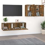  Komplet TV omaric 4-delni dimljen hrast inženirski les, (20912752) | Shoptok.si