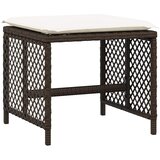  Vrtni taburei s jastucima 4 kom smeđi 41x41x36 cm od poliratana | Eponuda.com