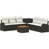  Set sofe 8 kom. Crna i krem-bijela Poli Rattan i čelik | shoptok.hr