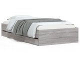 Maison Chic Posteljni okvir - Enojna postelja - Postelja za odrasle s predali siva sonoma 75x190 cm inženirski les, (21695848) Cene
