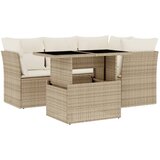  5-dijelni vrtni set sofa s jastucima bež od poliratana | shoptok.hr
