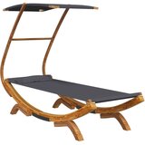Vanjski ležaj s krovom 100x190x134 cm savijeno drvo antracit | shoptok.hr