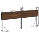  Headboard za shranjevanje z postajo za polnjenje Rjavi hrast, (5000142533) | Shoptok.si