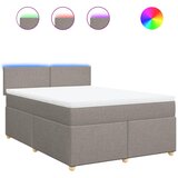  Krevet s oprugama i madracem smeđesivi 140 x 190 cm od tkanine | shoptok.hr