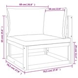  Modularna kutna sofa sa smeđesivim jastucima od bagremovog drva | shoptok.hr