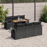 vidaXL 7-dijelni set vrtnih sofa od poliratana s jastucima crni | shoptok.hr