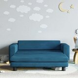 vidaXL Otroški kavč s stolčkom za noge moder 100x50x30 cm žamet | Shoptok.si