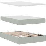 vidaXL Otomanski posteljni okvir z vzmetnicami siv 120x200cm žamet | Shoptok.si