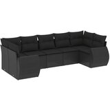 Maison Chic Seti vrtnega pohištva - Vrtna garnitura - Vrtni pohištvo set 7-delna z blazinami črn poli ratan, (21802426) | Shoptok.si