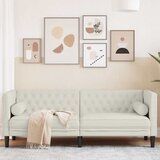  Chesterfield sofa s jastucima za 2 osobe, krem baršunasta | shoptok.hr