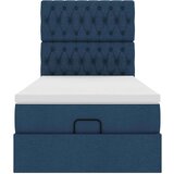 vidaXL Otomanski posteljni okvir z vzmetnico moder 90x200 cm blago | Shoptok.si