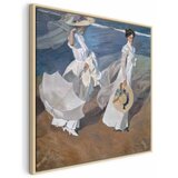  Slika - Joaquín Sorolla y Bastida – Strolling along the Seashore 80x80 U prirodnom drvenom okviru | shoptok.hr