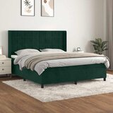  Krevet s oprugama i madracem tamnozeleni 160x200 cm baršunasti | shoptok.hr