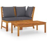 Maison Chic Seti vrtnega pohištva - Vrtna garnitura - Vrtni pohištvo set z blazinami 3-delna temno siva akacija, (21797527) | Shoptok.si