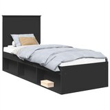  Krevetna konstrukcija Crna 75 x 190 cm Čvrsto borovo drvo | shoptok.hr