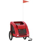 Prikolica za bicikl za ljubimce crvena od tkanine i željeza | shoptok.hr
