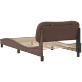  Posteljni okvir z vzglavjem rjav 100x200 cm umetno usnje, (21088969) | Shoptok.si