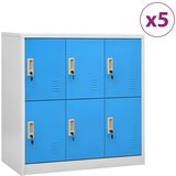  Ormarići s ključem 5 kom svjetlosivi/plavi 90x45x92,5 cm čelik Slike