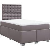 vidaXL Box spring postelja z vzmetnico siva 120x190 cm umetno usnje, (21308142) | Shoptok.si