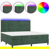 The Living Store Box spring postelja z vzmetnico LED tem. zelena 200x200cm žamet - Box Spring Postelja, (21454881) | Shoptok.si