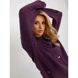 Fashion Hunters Dark purple women's oversize sweater with holes Cene