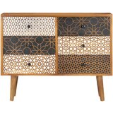 Komoda s otisnutim uzorkom 90 x 30 x 70 cm masivno drvo manga | shoptok.hr