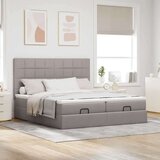 vidaXL Otomanski posteljni okvir z vzmetnicami taupe 180x200 cm blago | Shoptok.si