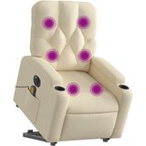  Masažni naslonjač na podizanje od tkanine krem | shoptok.hr