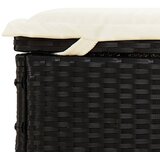 LEŽAJ za sunčanje sklopivi krov crni 213 x 63 x 97 cm poliratan Crna | shoptok.hr