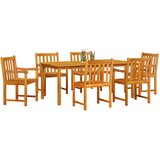  Vrtni set za objed 7 pcs Smeđa Čvrsto drvo akacije | Eponuda.com