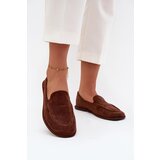 Boto Women's Loafers From Eco Suede Flat Brown Miryelle Cene