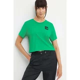 The North Face Bombažna kratka majica ženska, zelena barva, NF0A87NBPO81