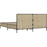  Okvir za krevet boja hrasta 140x190cm konstruirano drvo i metal Smeđa 140 x 190 cm? | Shoptok.si