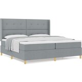 Box Spring Postelja z Blazino Svetlo Siva 200x200 cm Tkanina, (22050276) | Shoptok.si