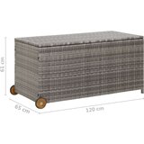 Poli Vrtna kutija za pohranu svjetlosiva 120x65x61 cm od poliratana | shoptok.hr