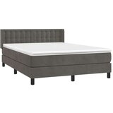  Box spring postelja z vzmetnico temno siva 140x200 cm žamet, (20790392) | Shoptok.si