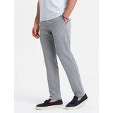 Ombre Eleganckie męskie spodnie chino o klasycznym kroju - jasnoszare Cijene