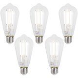 LUUMR Komplet 5 Pametne zatemljive LED žarnice E27 ST64 prozorna 7W 806lm 2700-6500K Cene