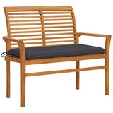  Klop z antracitno blazino 112 cm trdna tikovina Cene