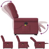  Električni masažni naslonjač na podizanje od tkanine boja vina | shoptok.hr
