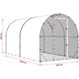  Kokošinjac Srebrna 400 x 200 x 200 cm Pocinčani čelik | shoptok.hr