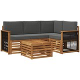  Set vanjskih sofa 5 pcs Prirodna i antracit 59 x 59 x 37 cm | shoptok.hr