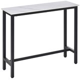 Nesta Barska miza z marmornim videzom, nastavljive noge, jeklo, bela in črna, 120x40x100 cm, za kuhinjo in jedilnico, (5000493731) | Shoptok.si