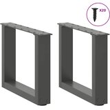  Noge za klub stolić U-oblik 2 kom antracit 40 x (30-31) cm čelik | shoptok.hr