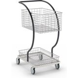 Kongamek Nakupovalni in transportni voziček C-LINE, z 2 kromiranima mrežastima košarama, višini nivojev 160, 580 mm cene