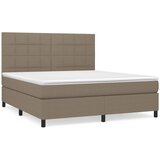  Krevet s oprugama i madracem smeđesivi 160x200 cm tkanina | shoptok.hr