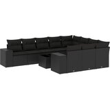  11-dijelni set vrtnih sofa od poliratana s jastucima crni Crna 83 x 62 x 69 cm | Shoptok.si