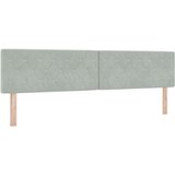 vidaXL Naslon za glavu s kristalnim dugmadi, tuftiran, svjetlosiva, 200 cm, baršun | shoptok.hr
