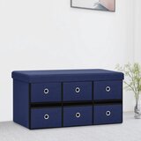 vidaXL Zložljiva klop s prostorom za shranjevanje modra 76x38x38 cm Cene