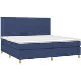  Krevet s oprugama i madracem plavi 200 x 200 cm od tkanine | shoptok.hr